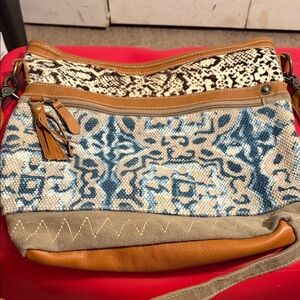 Myra leather canvas bag